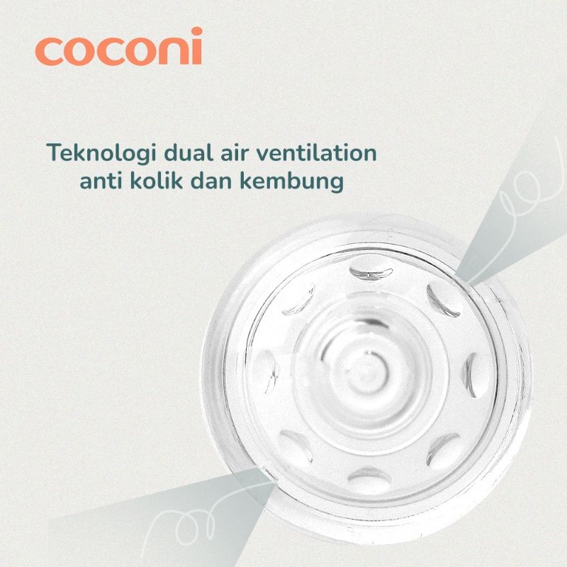 Coconi Wide Neck Baby Bottle Nipple Teat Replacement 2Pcs / Dot Bayi