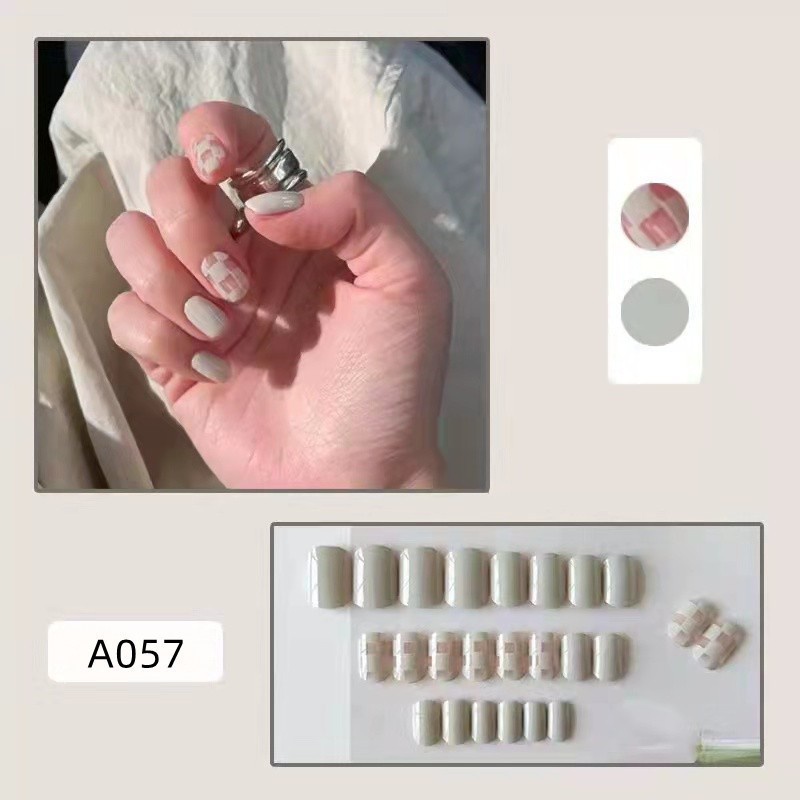 3D Kuku Palsu 24pcs/(FREE LEM)Set DIY Instant Nail Art Fake Nails Bridal Wedding Akrilik/24 pcs Kuku Palsu 3D / Stiker Kuku Palsu / Kuku Palsu Premium With Box/ Pemoles Kuku-A057