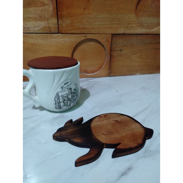 TUTUP GELAS KAYU / TATAKAN GELAS KAYU