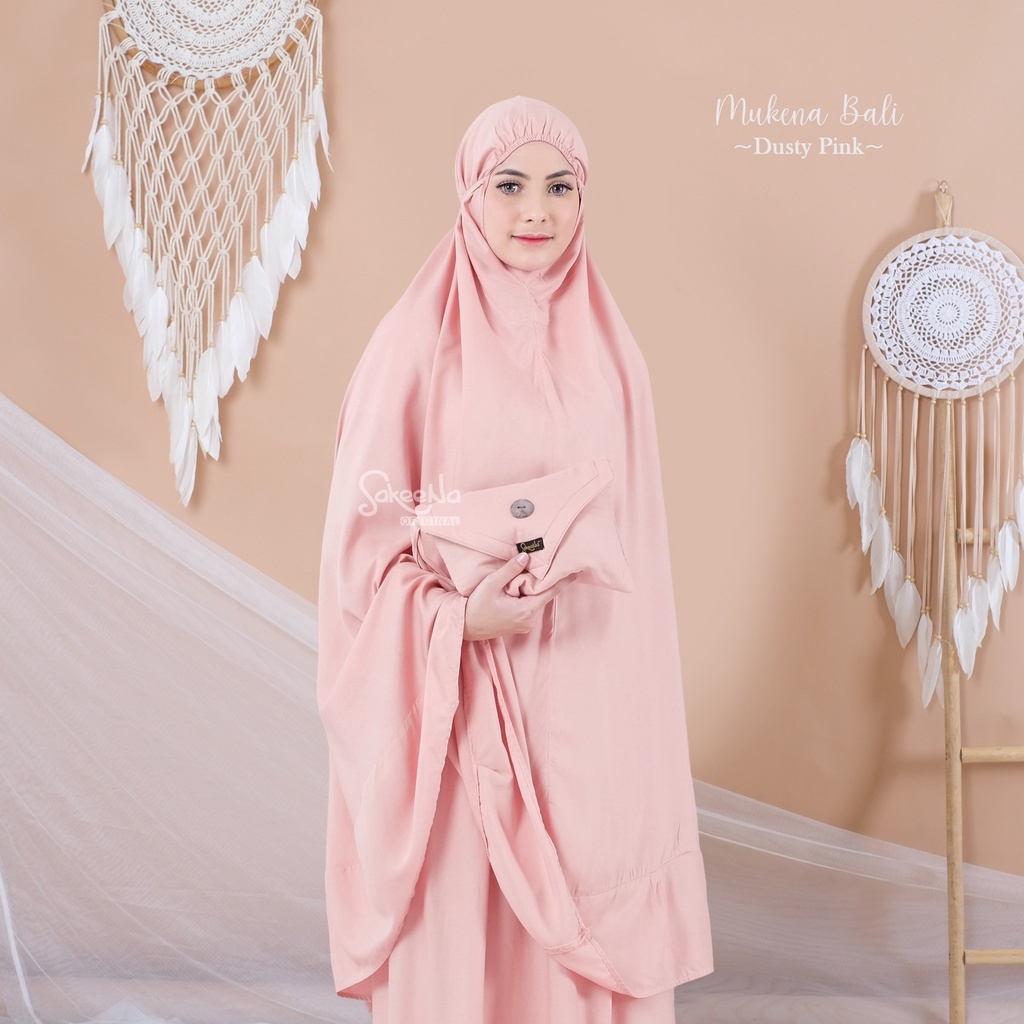 SAKEENA - Mukena Bali Dewasa Jumbo Katun Rayon Polos - Mukena Murah Adem Nyaman