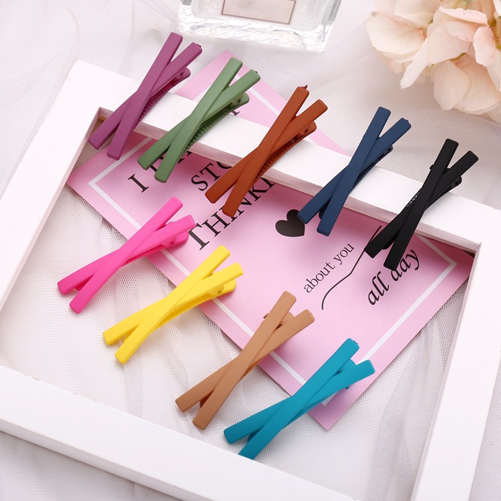 Jepit Rambut Klip Wanita Fashion Korea Matte Warna Warni Jepitan Lucu Hairpin A077