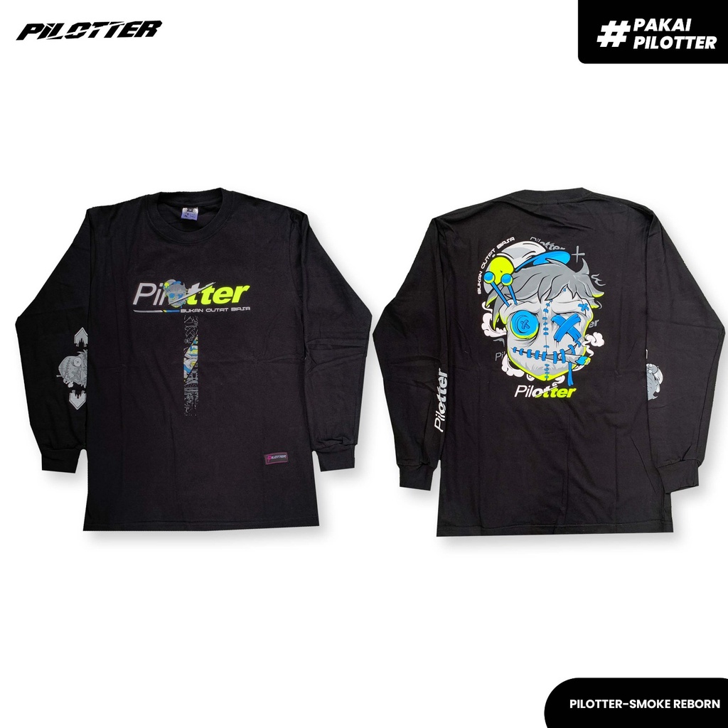 KAOS PILOTTER SMOKE 2023 ORIGINAL LENGAN PANJANG T SHIRT PILOTTER SMOKE REBORN