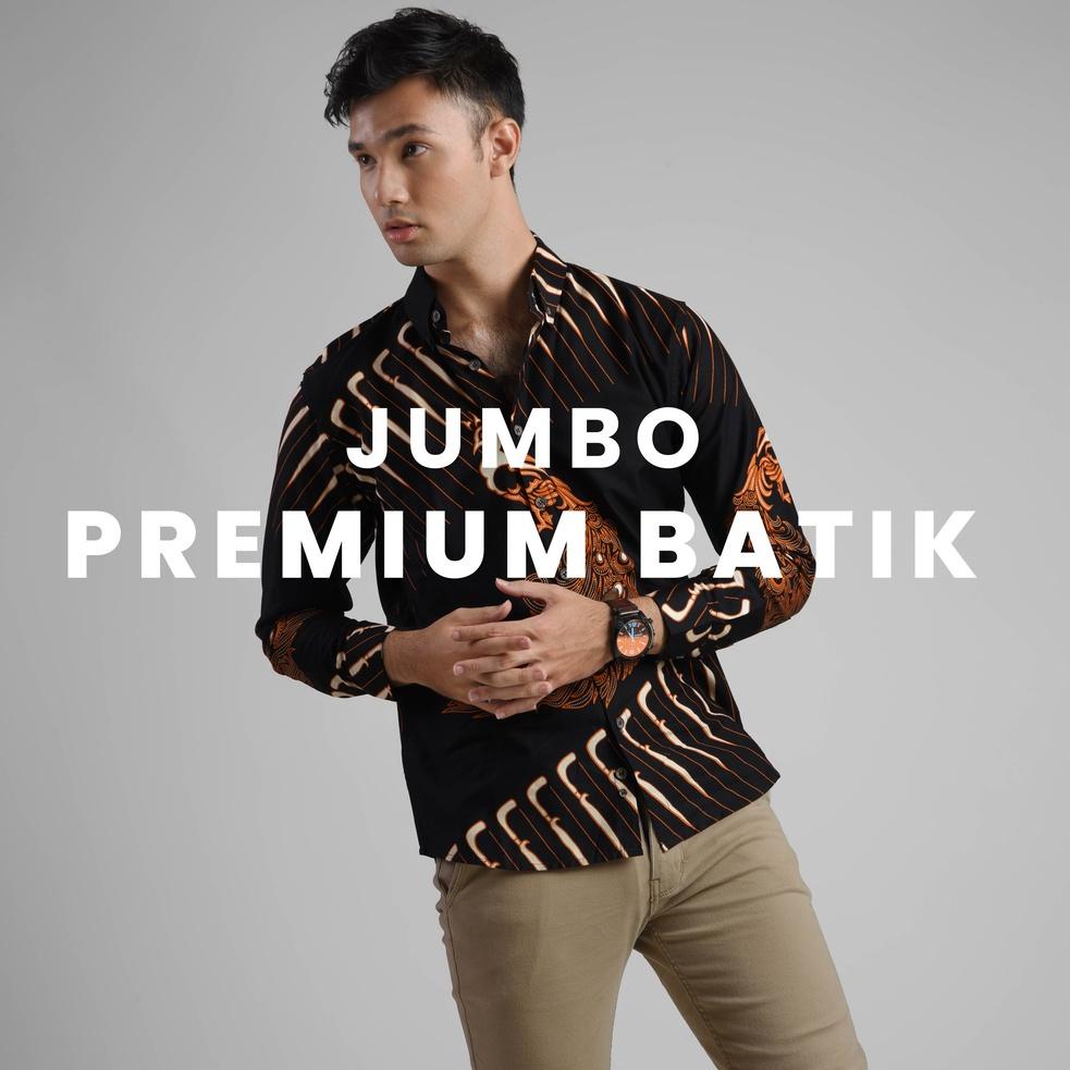 MURAH BANGET DGM Fashion Kemeja Batik Pria Lengan Panjang big size Kemeja batik jumbo kemeja batik b