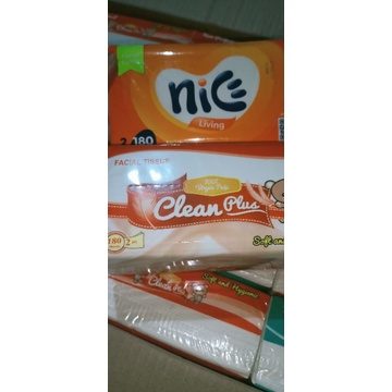 Tissue NICE Facial Tissue 180 Sheets 2 Ply - Tissue Clean Plus Murah - Tissue Travel Promo Murah - Tisu Nice murah