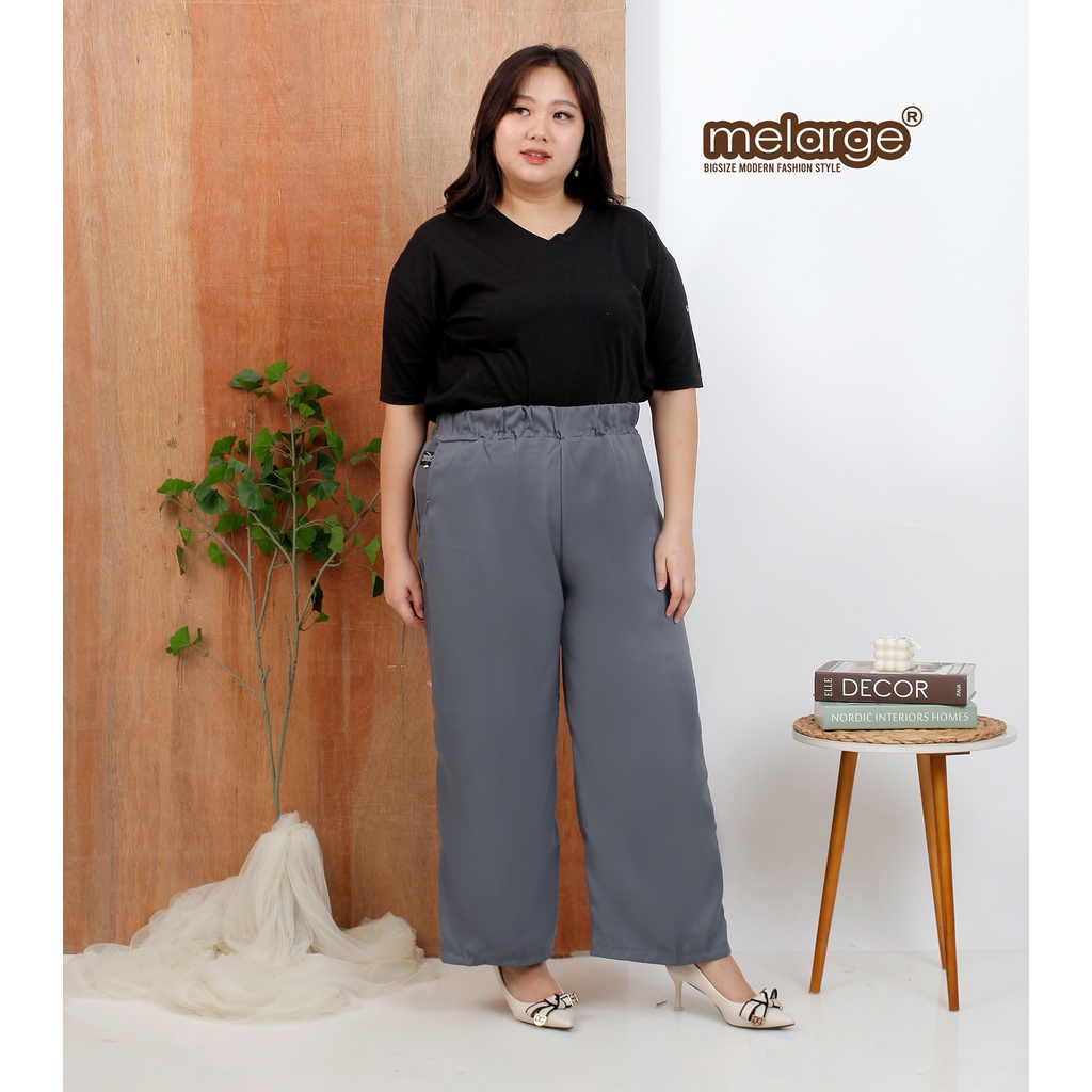 MELARGE - Kulot Jumbo Polos Melar Xxxxl 4xl 4l Celana Kantor Jumbo Celana Kerja Big Size Celana Kerja Jumbo