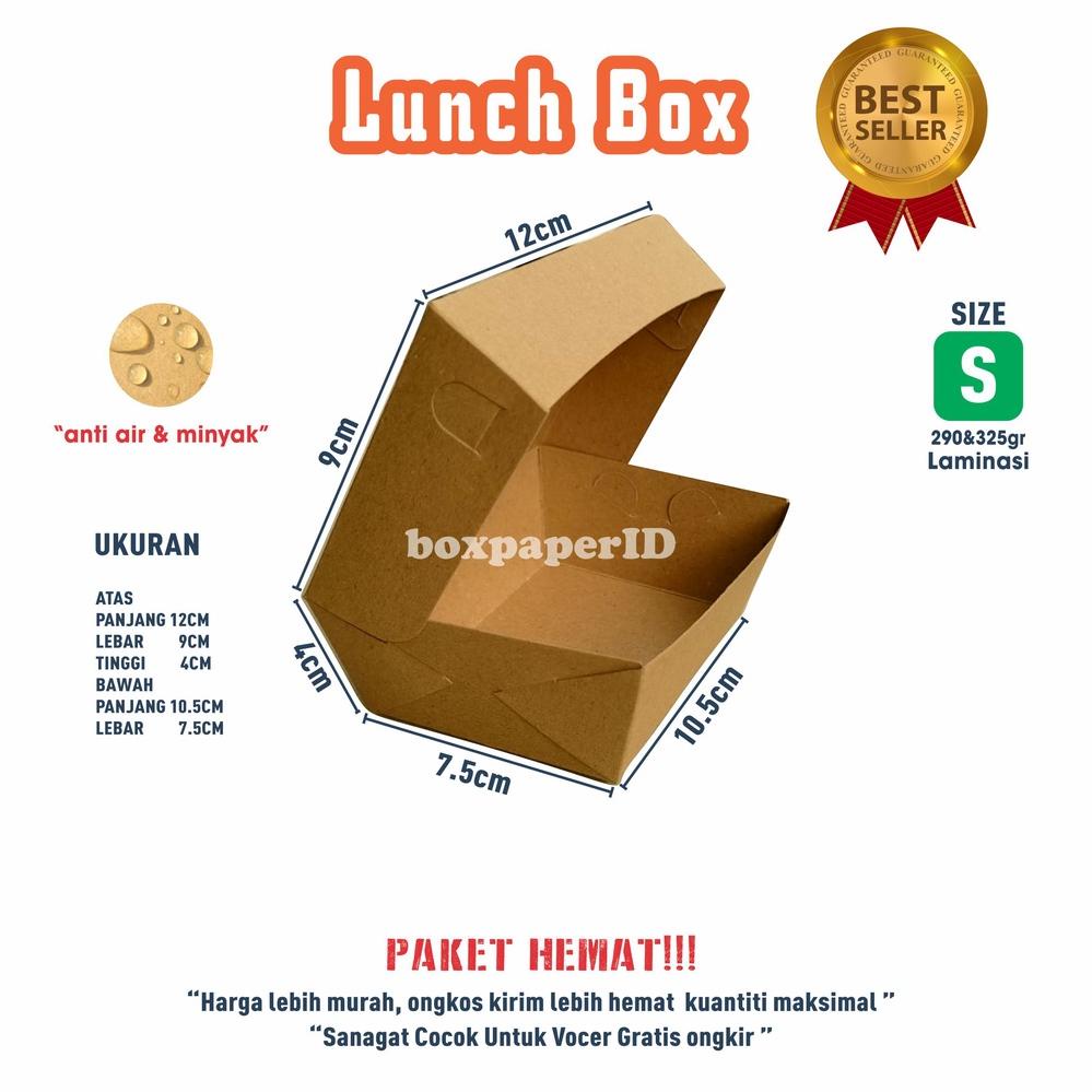 

jby14 Paper Lunch Box Size S Craft Laminasi Paket Hemat Isi 75pcs Kotak Nasi Dimsum Takoyaki Ayam Geprek Discound Hari Ini