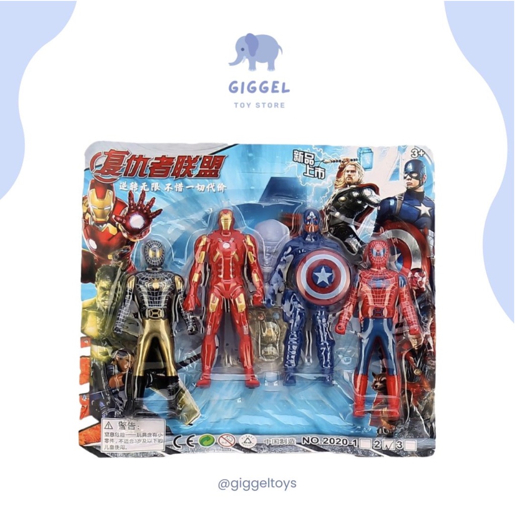 [ Giggel ] PROMO MAINAN ANAK LAKI LAKI 1 SET 4 PCS ROBOT SUPERHERO AVENGERS SNI / MAINAN ANAK MURAH