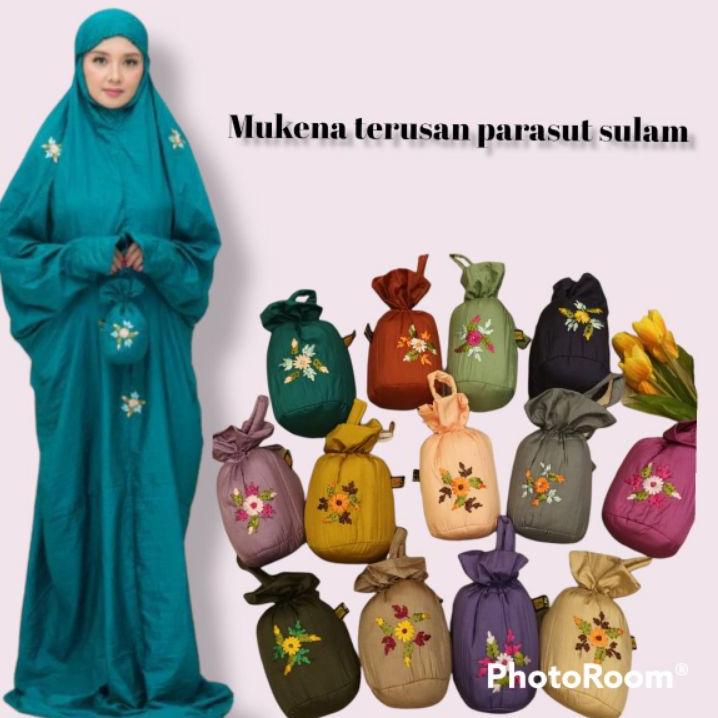 ✱ (BISA COD)Mukena terusan parasut mukena parasit mukena traveling jumbo adem nyaman ➲