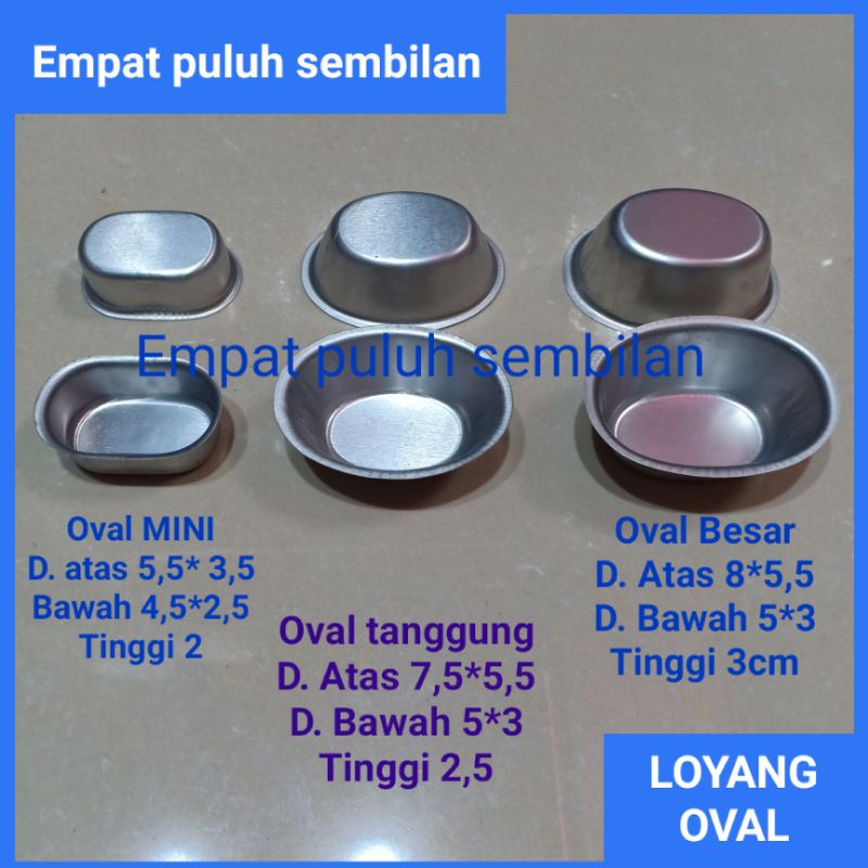 LOYANG OVAL PRESS / CETAKAN KUE OVAL / CETAKAN CHEESE CAKE / CETAKAN bolu mini / CETAKAN BIKA AMBON