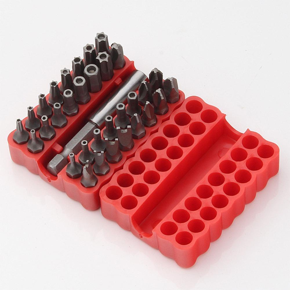 Populer 33Pcs Kepala Obeng QuickRelease Bit Holder Hex Bit Head Set Hollow/Solid Tips Sekrup Kepala Khusus Dengan Ekstensi Bit Holder