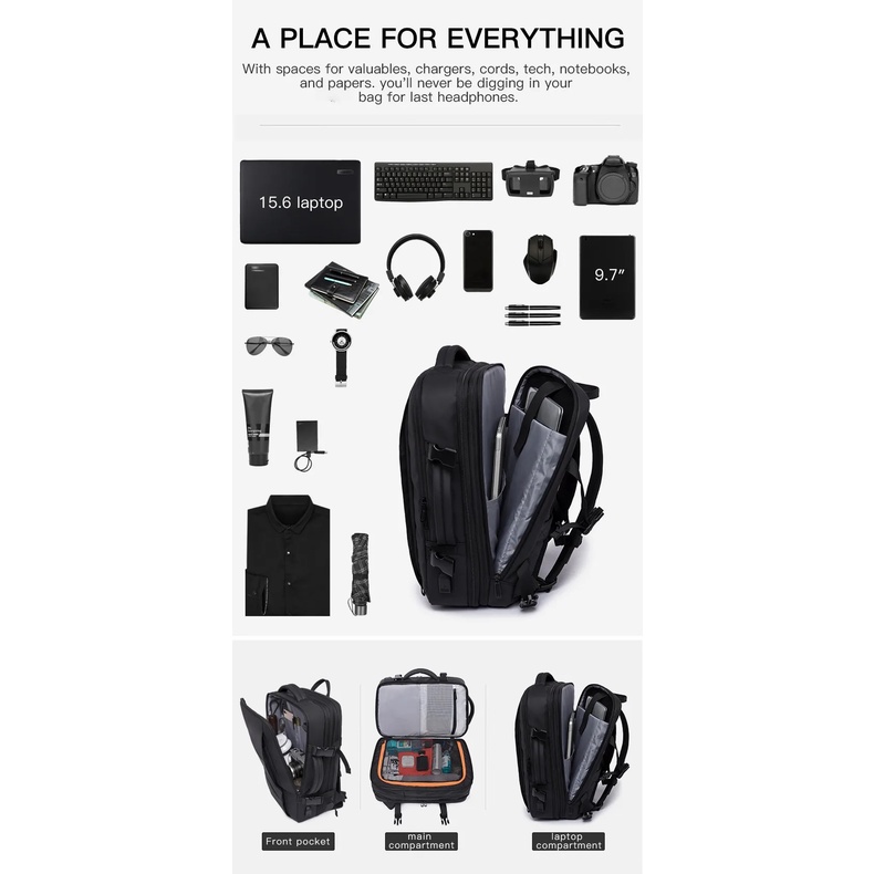 Bange BG1908 Tas Backpack Ransel Laptop Pria 15.6&quot; USB Expandable