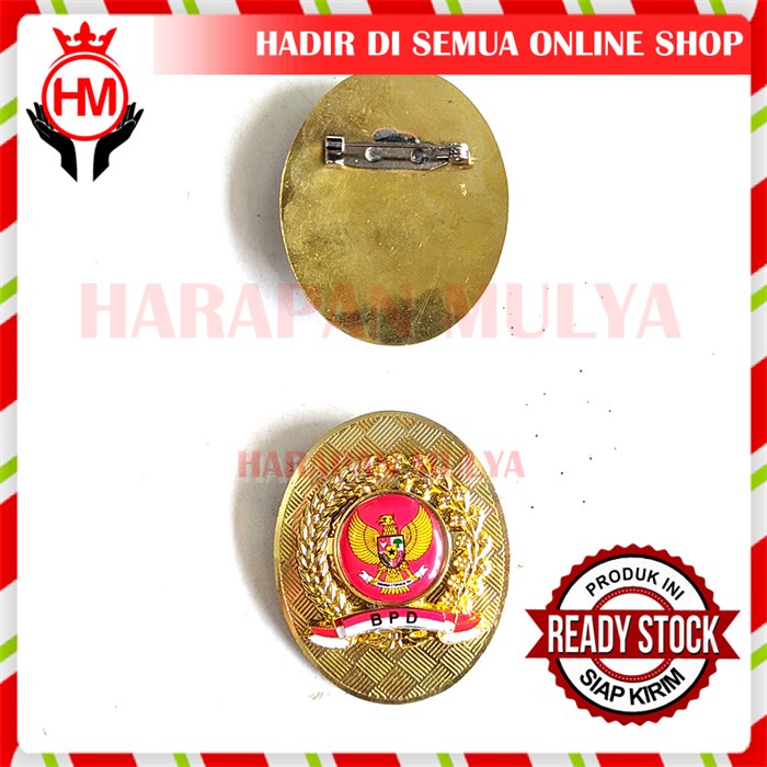 Pin Perangkat Desa BPD Lencana Pin BPD Model Oval Pin BPD Merah - Harapan Mulya