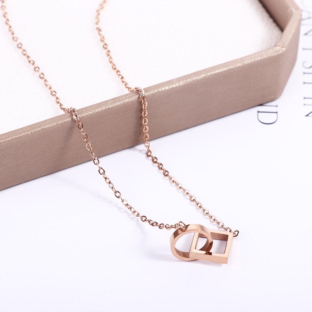 Agustina Kalung Trendi Sederhana Cincin Geometris Koean Persegi Perhiasan Fashion