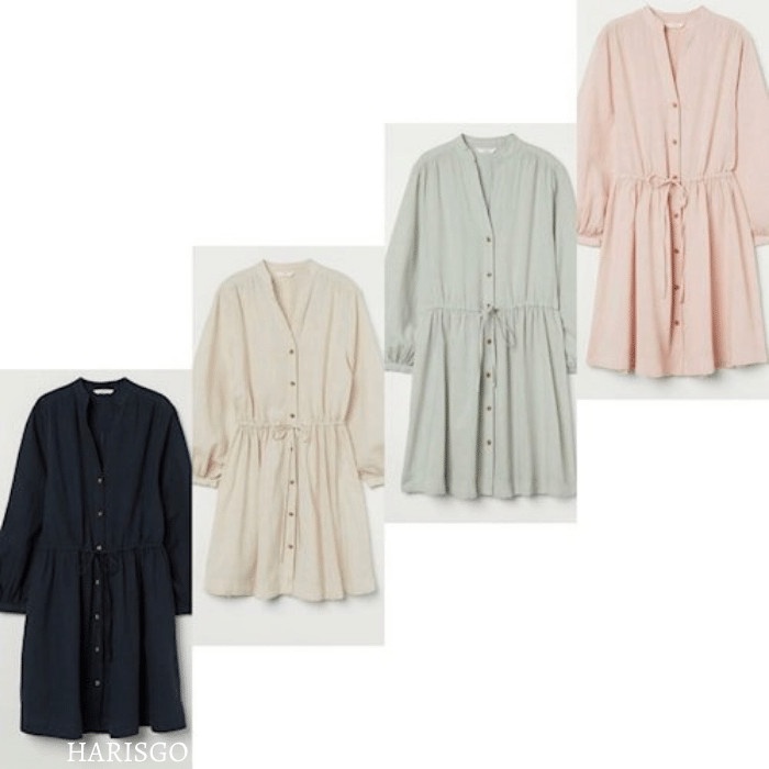 pStore88 - Baju Tunik Wanita Muslim Azkia - Harisgo Atasan Dress Linen Terbaru 4597