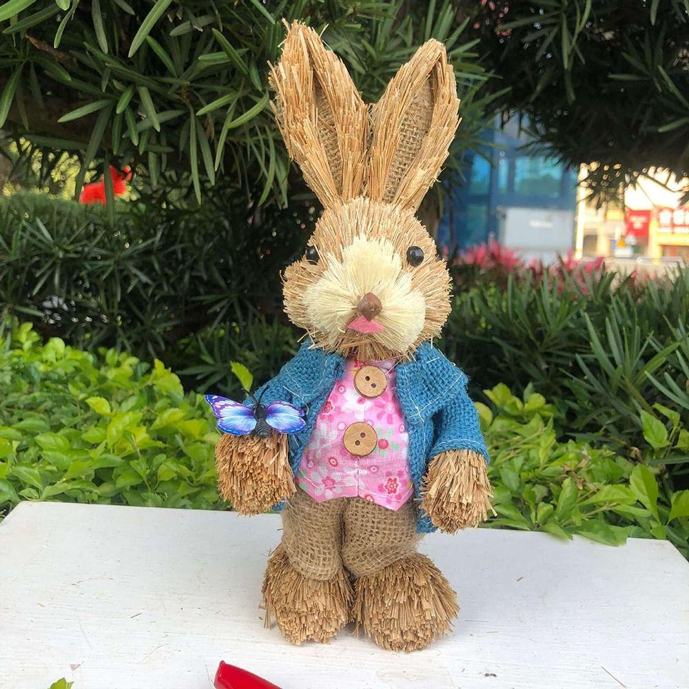 Solighter Jerami Kelinci Lucu DIY Bunny Dekorasi Perlengkapan Pesta Ornamen Taman Hadiah Hadiah Hadiah Ulang Tahun