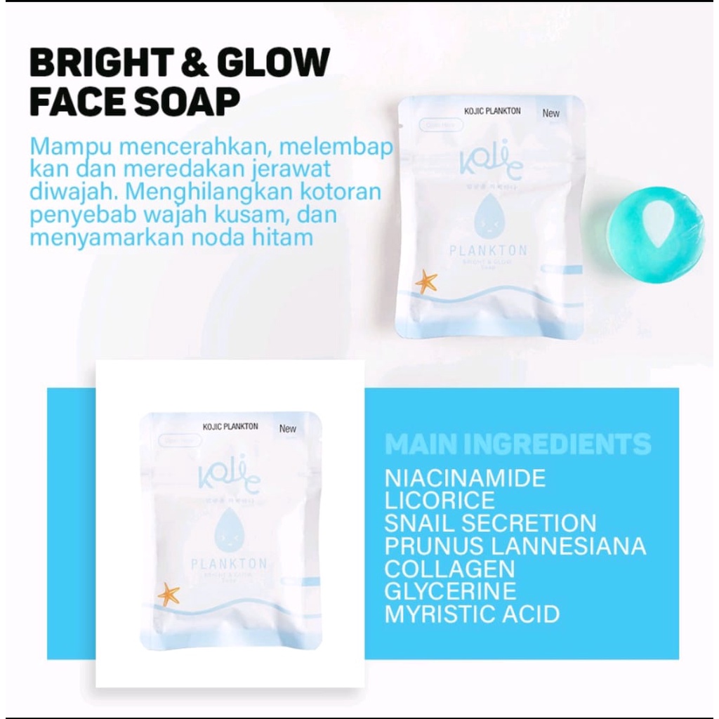 KOJIC PLANKTON BRIGHT &amp; GLOW SOAP 90GR BESAR