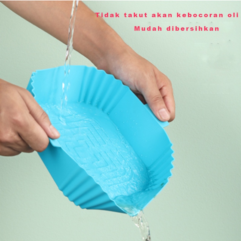 (COD)Air Fryer Silicone Bakeware Food Grade Silica Gel Baking Tray Can Be Reused For Pizza/Cooking Chicken