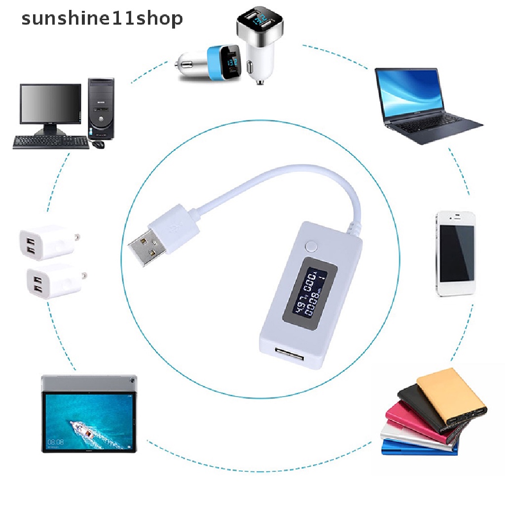 Sho LCD with Switch Digital Display Voltage Current Tester Meter USB Charger Kapasitas Tegangan Arus Tester Meter Detector N