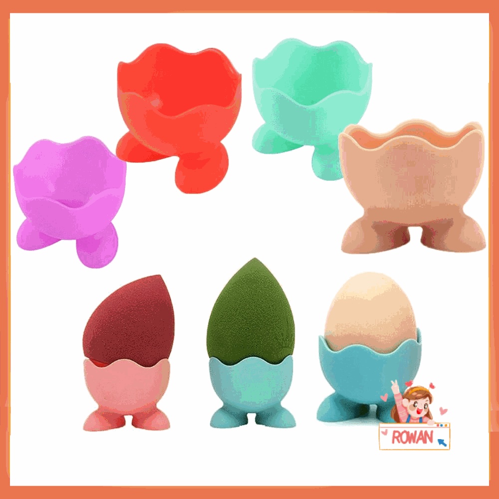 R-flower Powder Puff Drying Holder Silicone Puff Holder Tempat Penyimpanan Blender Kosmetik Beauty Pad