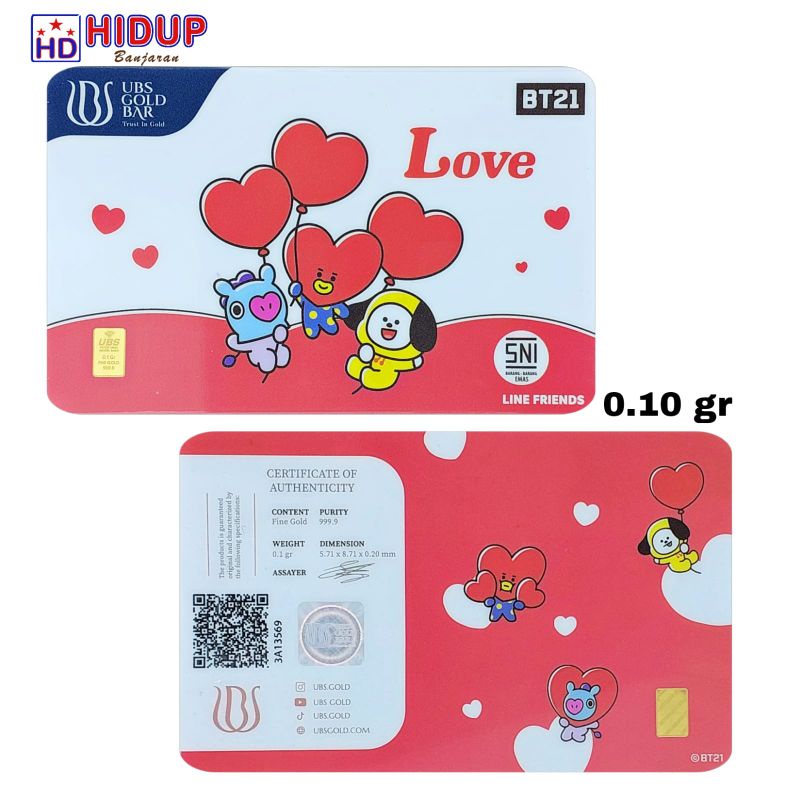 LM UBS BT12 SERIES 0.100 Gram SNI/ logam mulia/emas24k/gift series