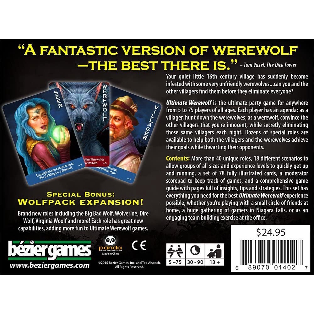 Ultimate Werewolf Deluxe Edition Board game Card Games