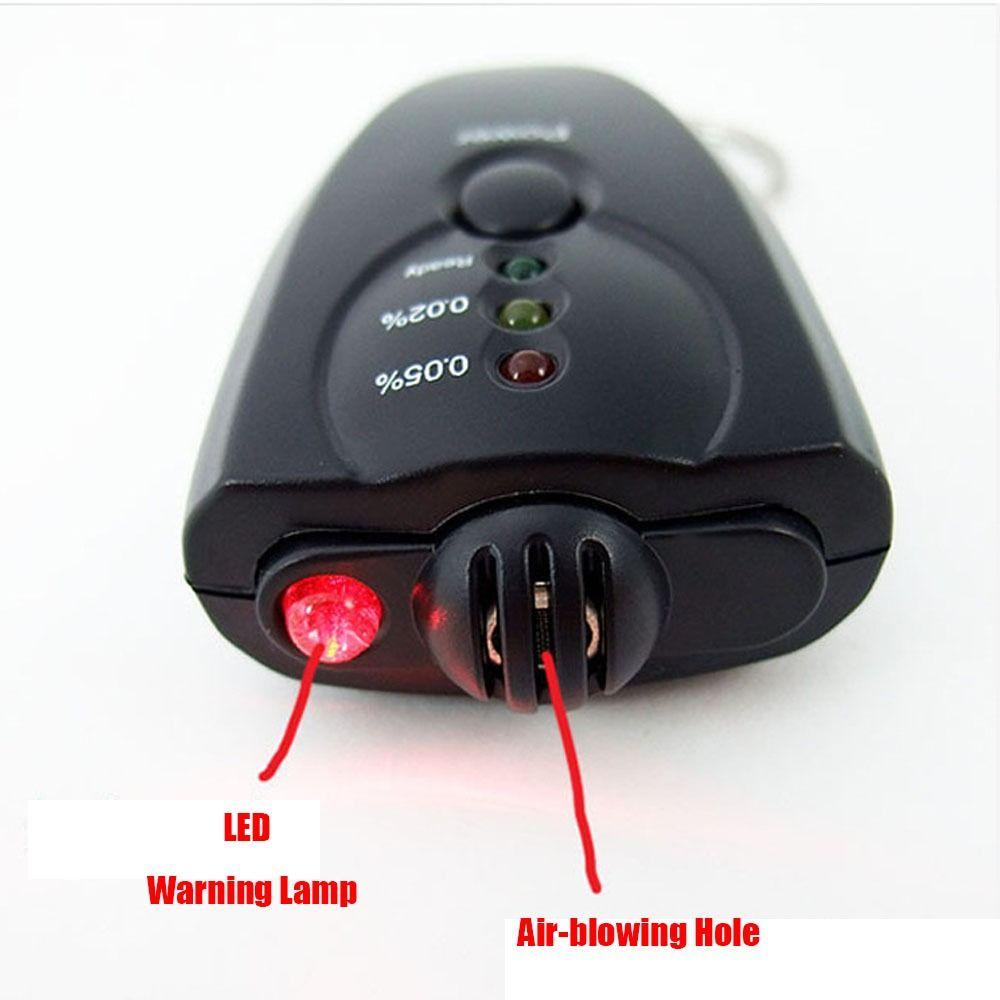 TOP Mini Alcohol Tester Portable Lampu Merah LED Gantungan Kunci Breathalyzer