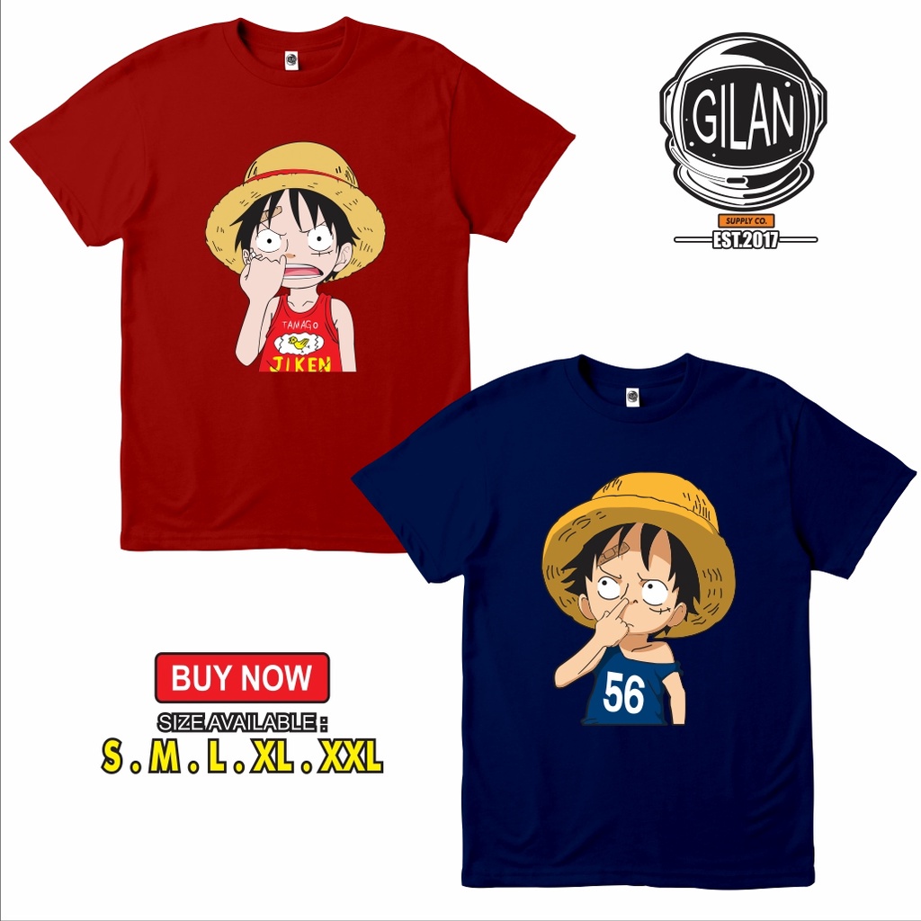 Kaos Baju Anime Monkey D. Luffy Ngupil One Piece -GILAN CLOTH