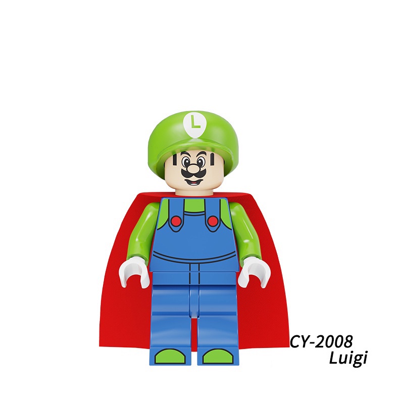 Blok Bangunan Penggemar Super Mario Hadiah Terbaik Untuk Penggemar Game Minifigures Peach Yoshi Luigi Mainan Angka Mini