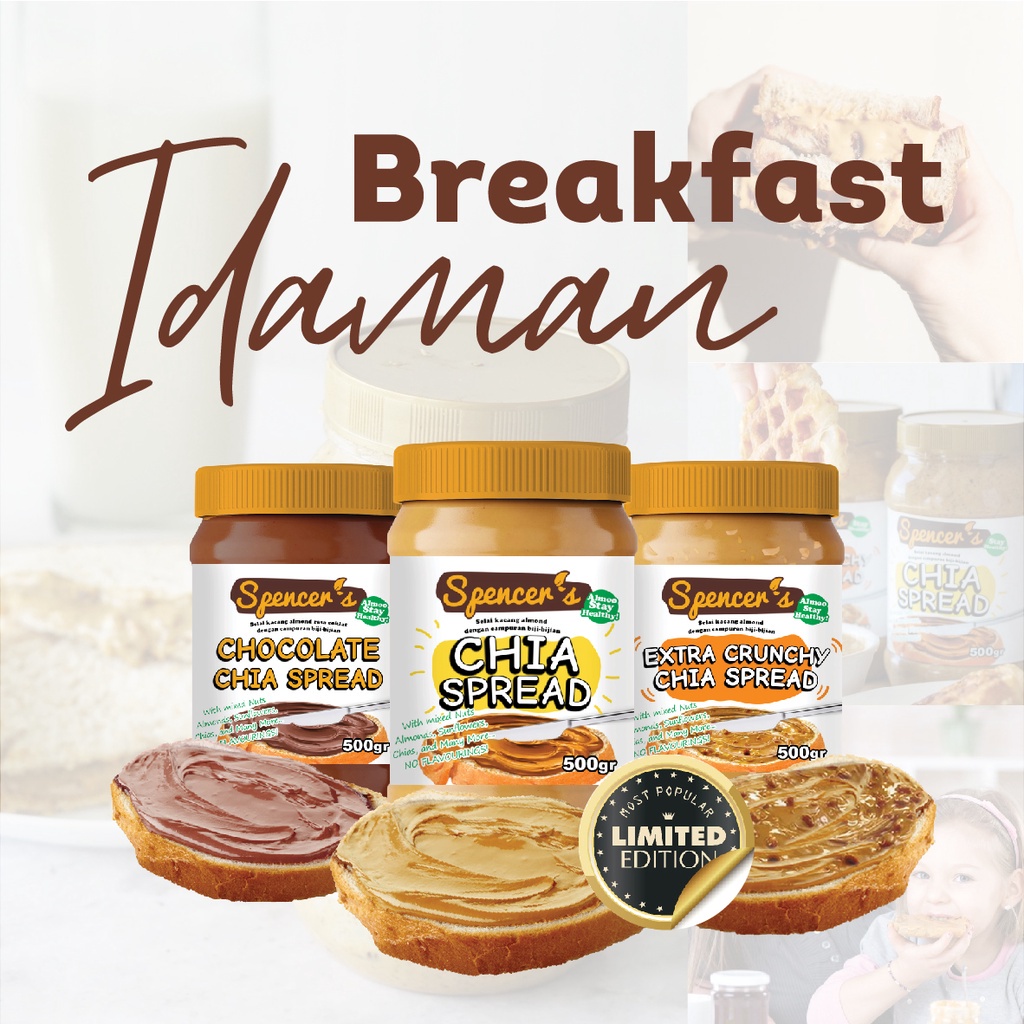 

Selai Sehat Spencer's - Chia Spread Greek Chocolate Chunk (500g)