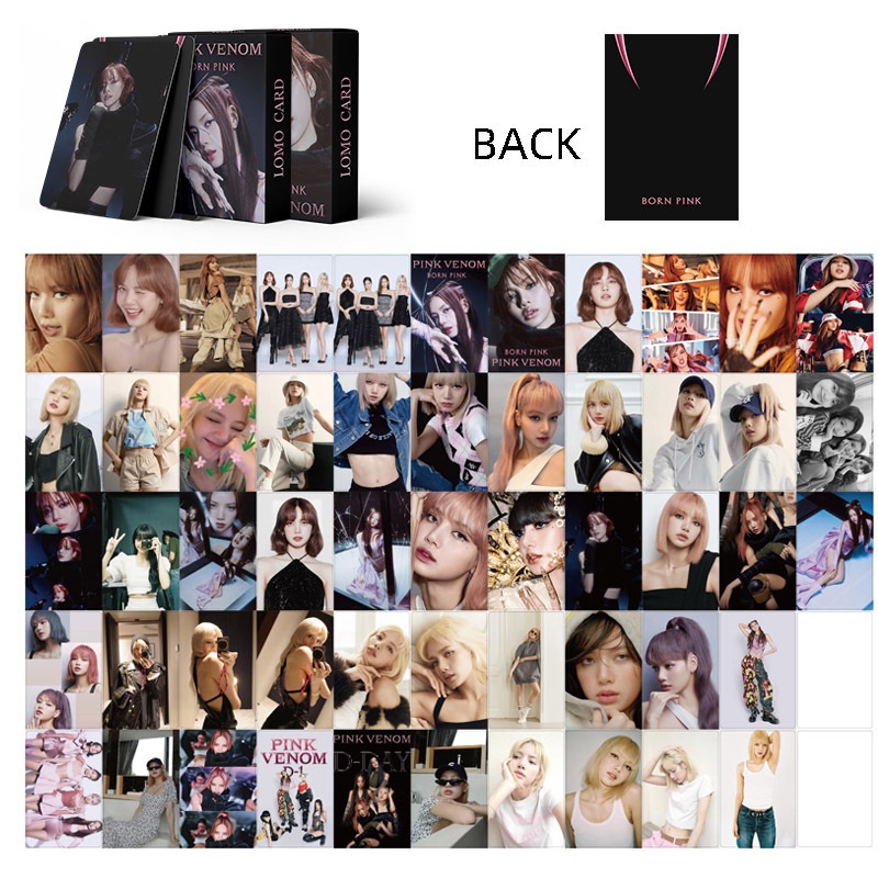 53pcs/box BP 2022album BORN PINK Photocard LISA ROSE JISOO JENNIE Lomo Kartu SHUT DOWN Kpop Postcards READY STOCK