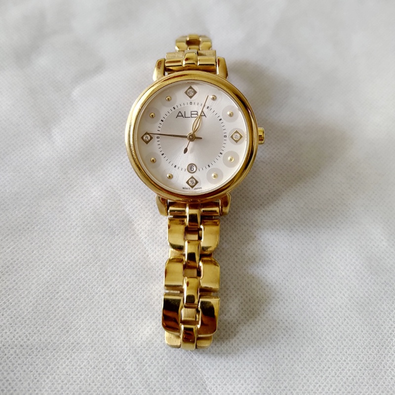 Jam Tangan Wanita Alba Full Rose Fashion Swarovski Ori