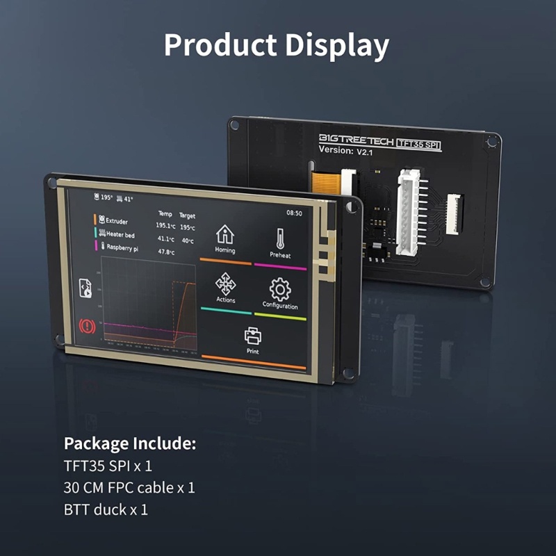 Zzz Upgraded TFT35 V2.1 TFT LCD Display Screen 320x480 Untuk Ender3Cr10 3D Printer Controller Aksesoris Layar LCD