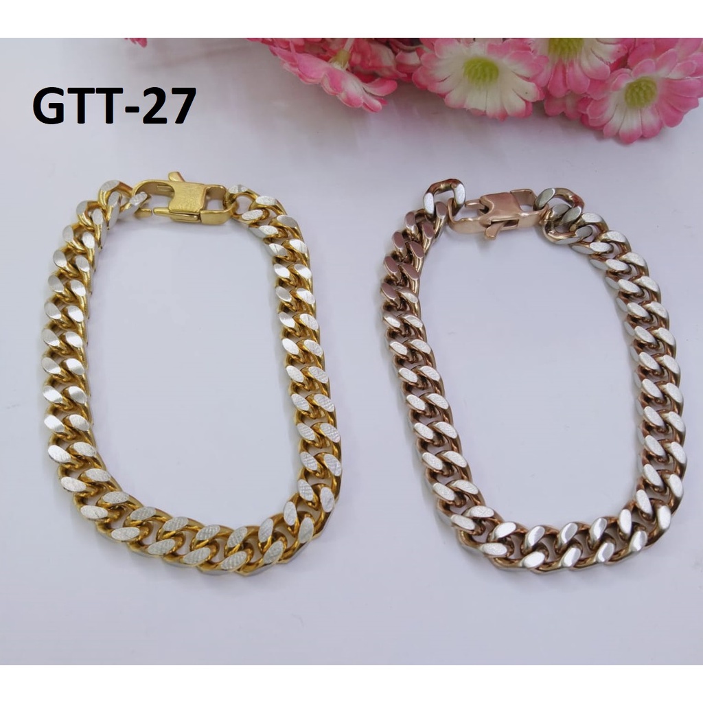 GELANG TITANIUM RANTAI EMAS GOLD POLOS TERMURAH / DUNIA GELANG TERBARU