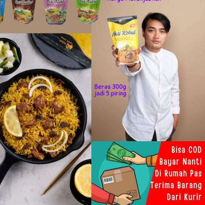 

➴ [bisa COD] NASI KEBULI INSTAN 350g BERAS BASMATI ARAB + BUMBU REMPAH SYEKH ALAM BIRYANI BRIYANI KABSAH MANDHI BUKHARI isn,t almumtazza al mumtazza OK ✾