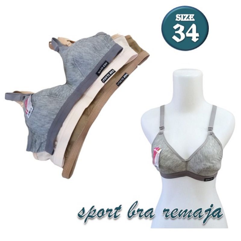 Sport Bra Wanita Cewek Remaja Bh Sport Tanpa Kawat dan Busa Misty Size TOKO KEANULOVA