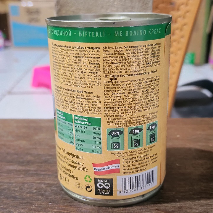 GRAB/GO-JEK ( 20 KALENG / 1 DUS ) Makanan Anjing Dog Menue With Beef In Sauce 415G Wet Food