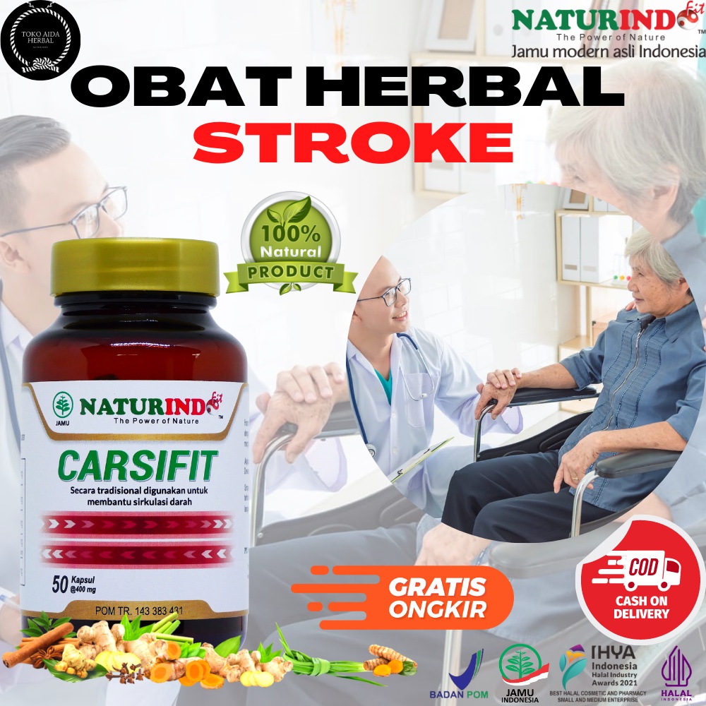 Obat Stroke Ringan Menahun Sulit Bicara Tremor Melancarkan Peredaran Darah CARSIFIT NATURINDO