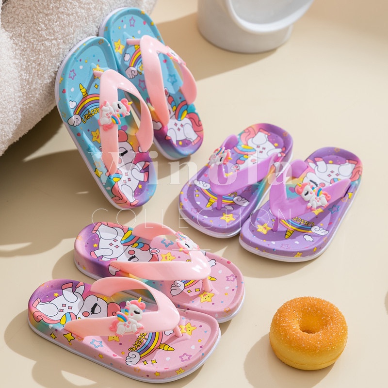 Sandal Jepit Anak Perempuan Unicorn Rainbow  Winola Collection WNL 2203-1