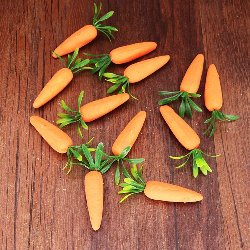 【 ELEGANT 】 Simulation Carrots Cute Durable 12pcs / set Environment-friendly No odor High-quality Easter Decoration Theme Party Toy Props Foam Crafts