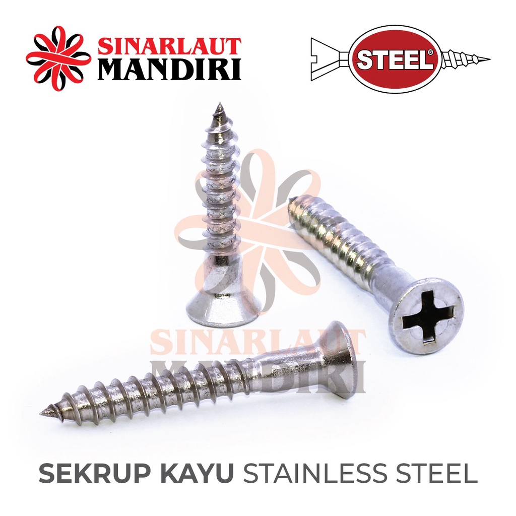 Sekrup Kayu SS / Skrup Kayu / Wood Screw Stainless Steel (+) 3 x 12