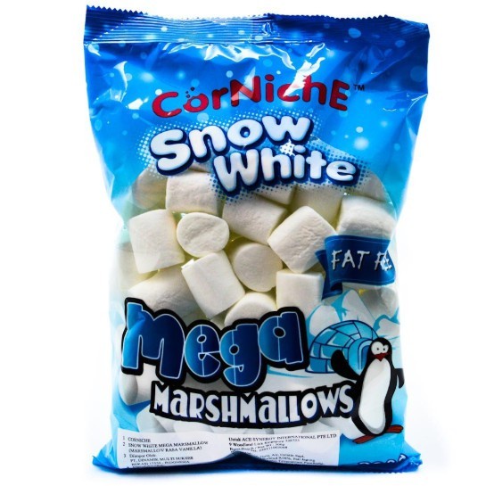 (Satuan) Corniche Snow White Mega Marshmallows Fat Free Halal 120Gr