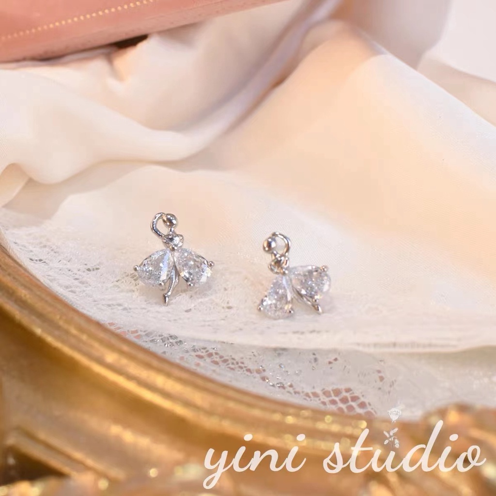 French Gentle Crystal Earrings Mini Premium925 Perak Anting Pin Aksesoris Wanita Hadiah