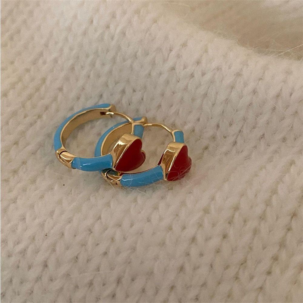 Mxbeauty Wanita Anting Hoop Manis Indah Retro Trendi Perhiasan Fashion Telinga Stud Berbentuk Hati Alloy Gaya Korea Earrings