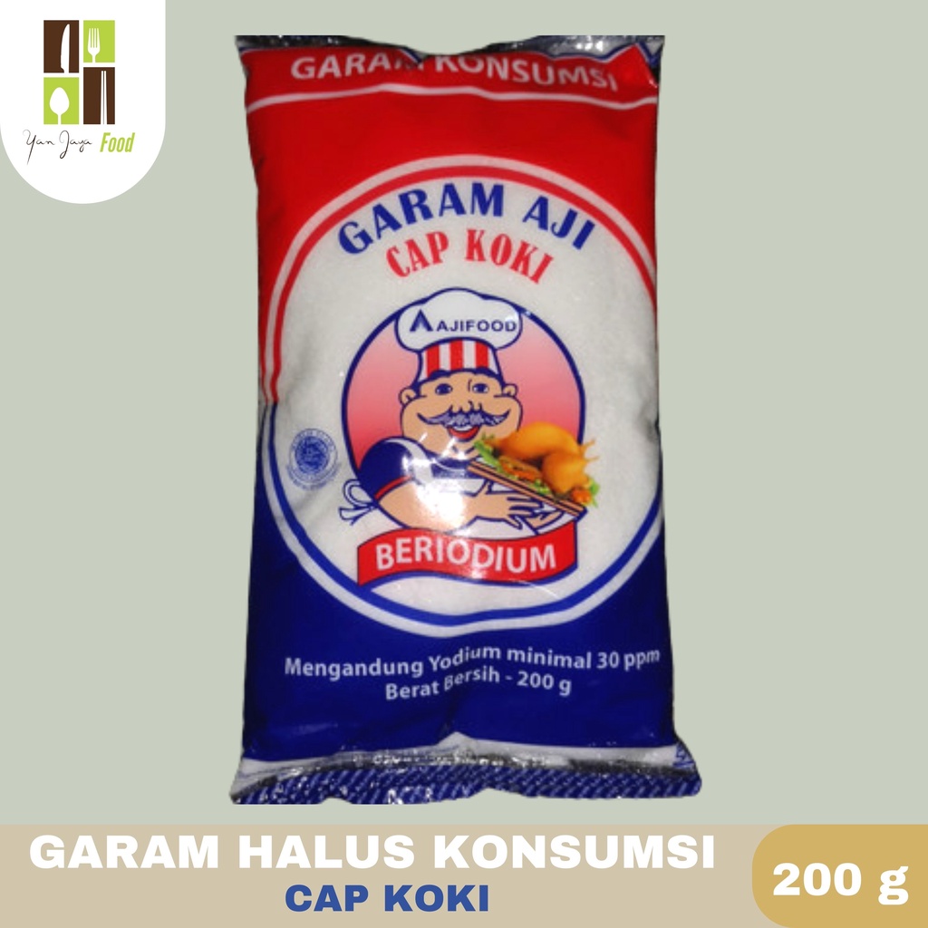 Garam Halus Konsumsi Beriodium Cap Koki 200g/Cap Kapal 250g