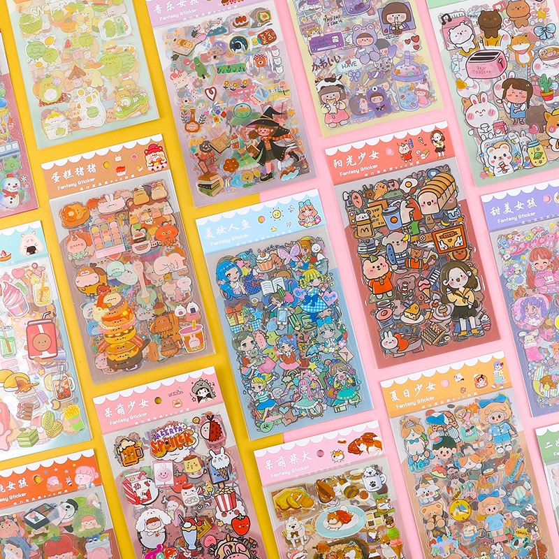 

（ 6 LEMBAR) FANTASY STIKER AESTHETIC ISI 6 LEMBAR/ STICKER WATERPROOF JAPAN MOMO STICKER
