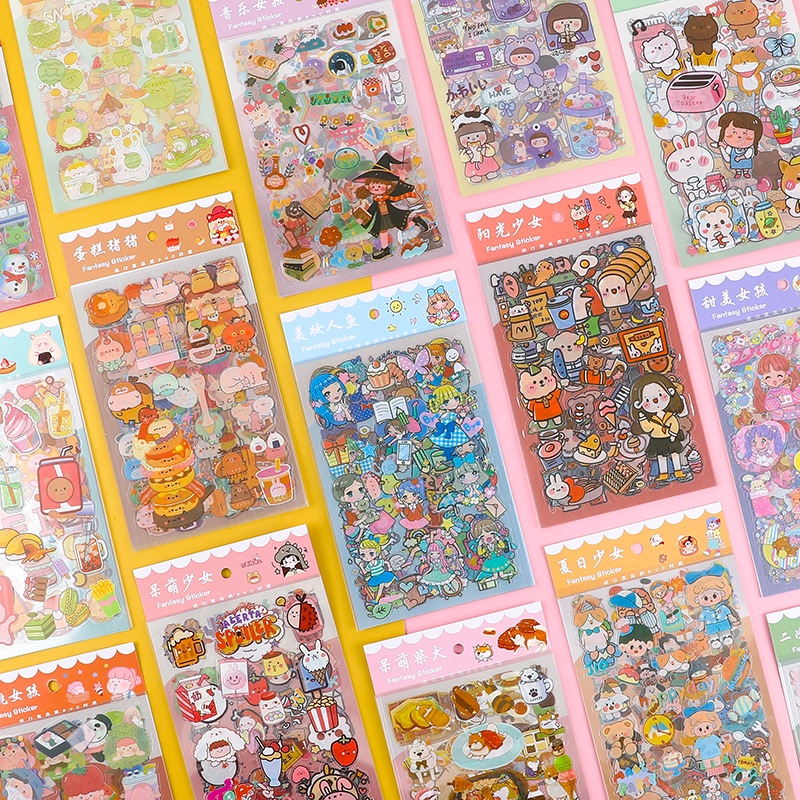 （ 6 LEMBAR) FANTASY STIKER AESTHETIC ISI 6 LEMBAR/ STICKER WATERPROOF JAPAN MOMO STICKER