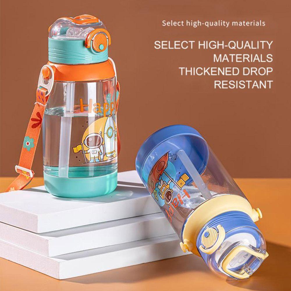 Solighter 700ML Botol Air Minum Outdoor Lucu Dengan Sedotan Bounce Sedotan Kartun Perlengkapan Minum