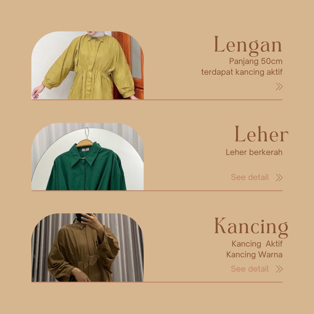 ALYA SHIRT Atasan Wanita Kemeja Wanita Pakaian Wanita Baju Lengan Panjang All Size linen