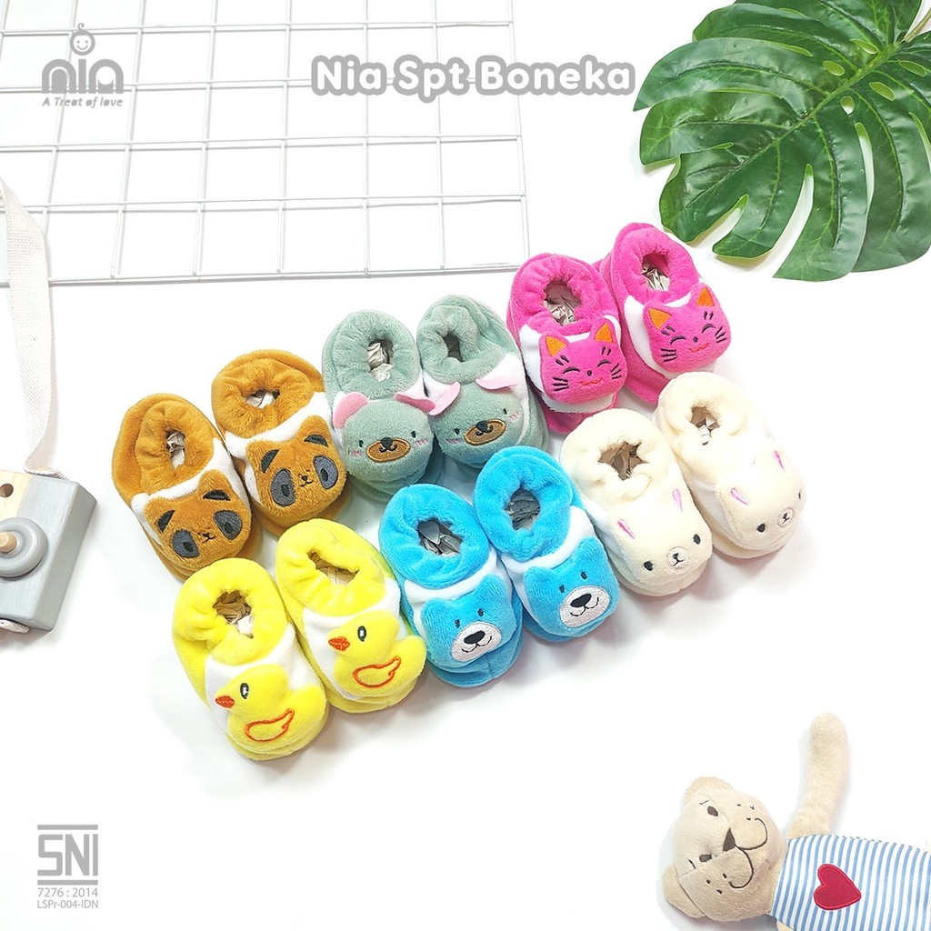 NIA BABY SEPATU BULU BONEKA KARAKTER - SEPATU BAYI NEW BORN BULU HALUS