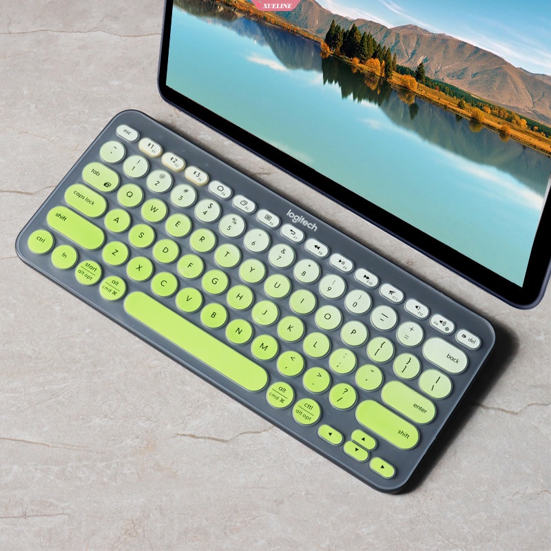 K380 Cover Keyboard Untuk Logitech K380 Untuk Logi Wireless Silikon Pelindung Kulit Case Film TPU Shell Inggris Bening Hitam [ZXL]